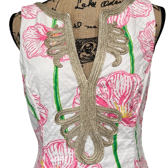 Lilly Pulitzer Janice Resort White Clover Cup Shift Dress Size 8 - Picture 5 of 7